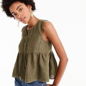 • j crew | point sur • linen peplum top